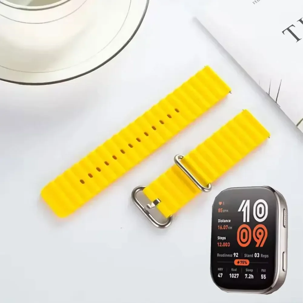 Correa de silicona de 22mm para Amazfit Bip 6 5 Bip6, pulsera inteligente, pulsera transpirable rápida de océano para accesorios Amazfit Bip6 - imagen 2