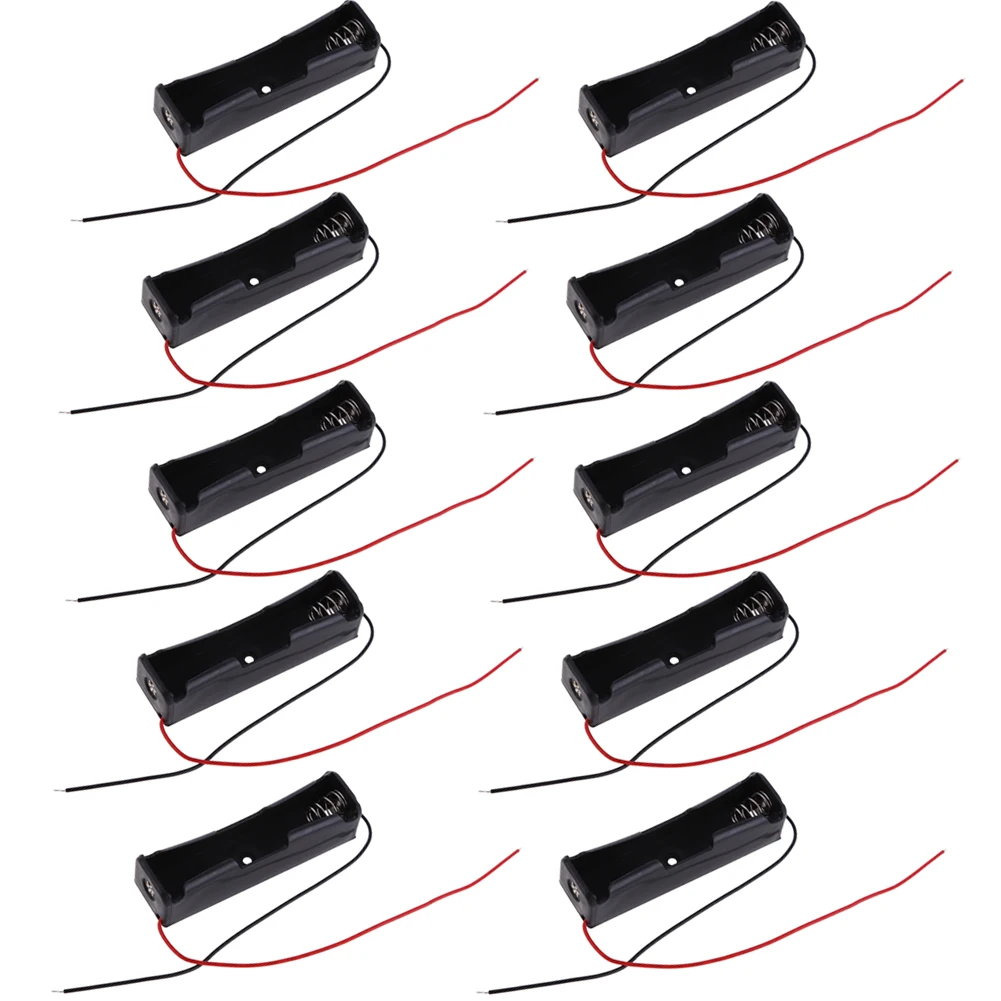 Caja de plástico para soldar/Conectar, caja de soporte con Clip, 10 piezas, 18650 batería, 3,6 ~ 4,2 V, color negro, alta calidad, nuevo