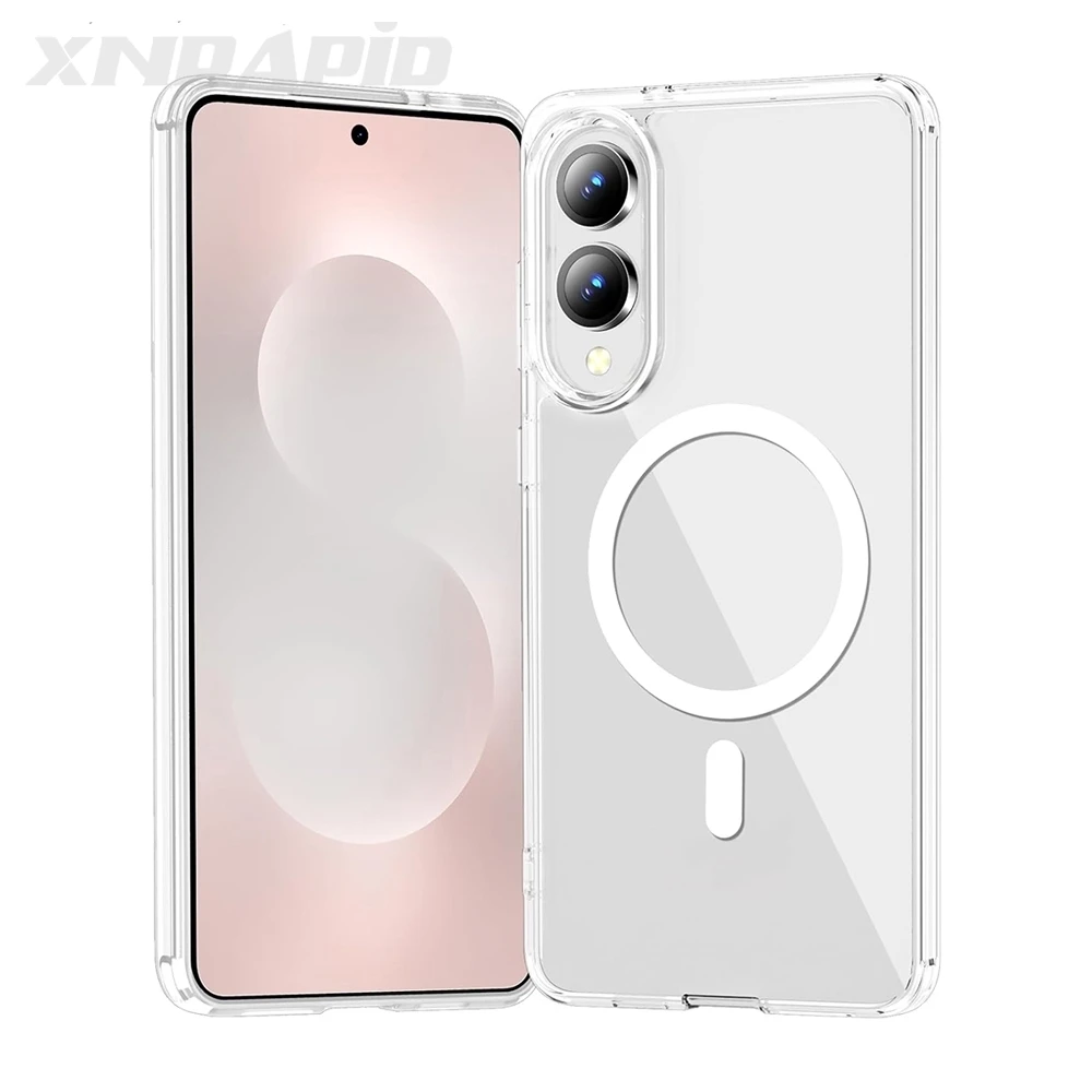 Funda magnética Magsafe de carga inalámbrica para Samsung Galaxy S25 Edge S24 S23 S21 FE S22 Ultra Plus, carcasa dura híbrida suave