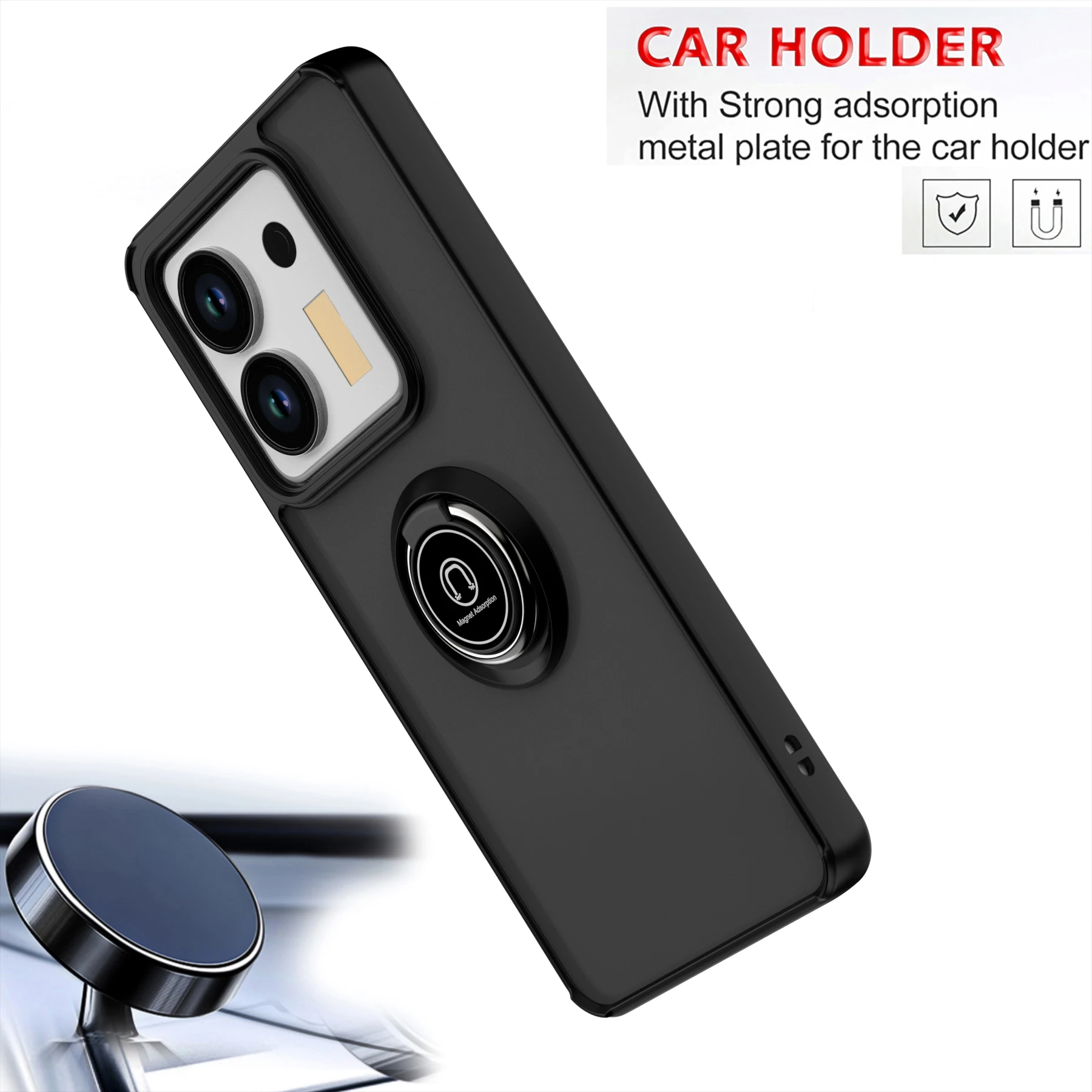 Funda con soporte de anillo a prueba de golpes para Xiaomi Poco M7 Pro 5G Funda Armor Funda mate para xiomi POCO M7 Pro - imagen 5