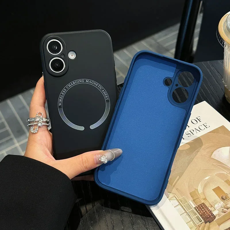 Para Magsafe fundas de carga inalámbrica magnéticas originales para iPhone XR X XS Max iPhoneXsMax bolsas de teléfono de silicona líquida suave - imagen 3