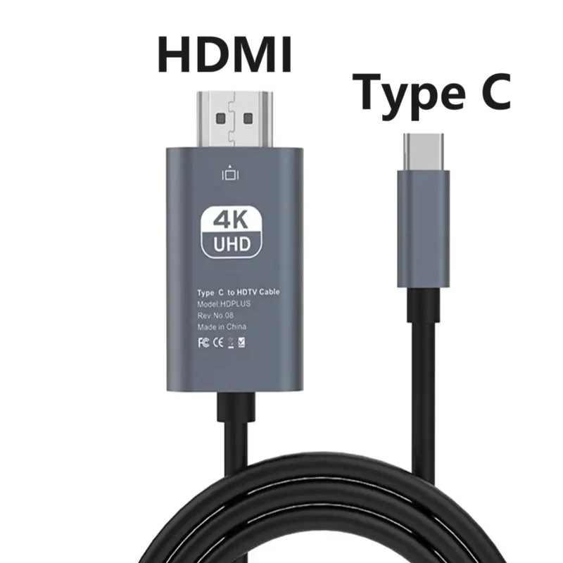 Cable adaptador Compatible con HDMI tipo C a 4K 30Hz, pantalla de Monitor de teléfono, Cable adaptador HDTV, vídeo de ordenador, Cable HDMI de la misma pantalla