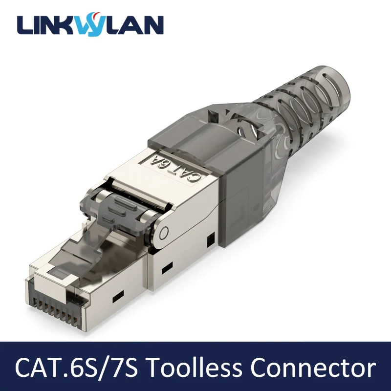 Linkwylan CAT6A CAT7 RJ45 Cable Ethernet Modular Conector blindado Terminación de campo Reutilizable Blindado STP para 22-26AWG - imagen 2