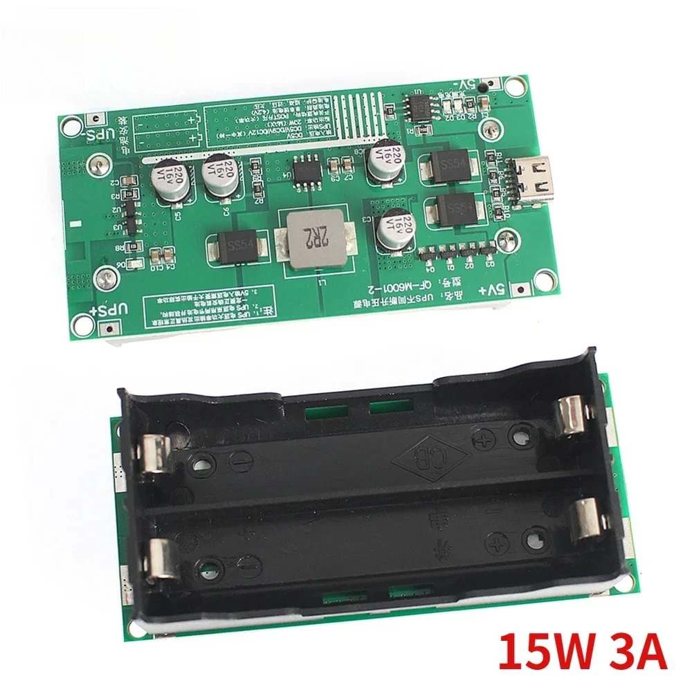 Fuente de alimentación UPS de carga rápida tipo C 1A/3A, módulo amplificador de batería de litio 18650, módulo de cargador, convertidor elevador de DC-DC de 5V 9V 12V - imagen 3