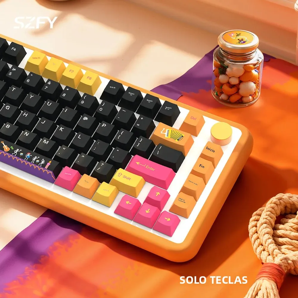 Juego de teclas PBT Day of the Dead de 135 teclas, perfil Cherry para teclado mecánico 61/87/104/108 - imagen 5