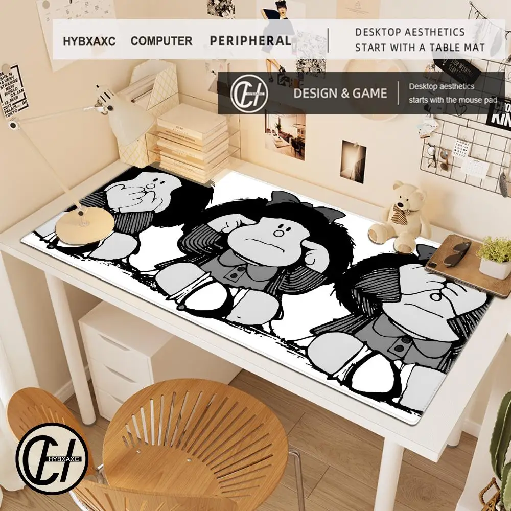 HYBXAXC Mafalda Girl Mousepad, recién llegados, alfombrilla de ratón grande para juegos XL XXL, alfombrilla de ratón para jugador, tamaño para teclados, alfombrilla 900x400 - imagen 3