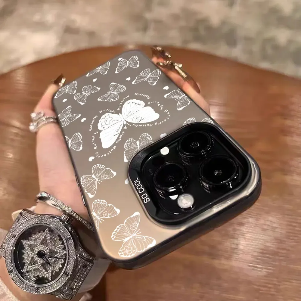 Funda de mariposa para Samsung Galaxy A06 A16, carcasa de teléfono 2024 a prueba de golpes, plateada, A06 A16 5G, parachoques de lujo - imagen 5