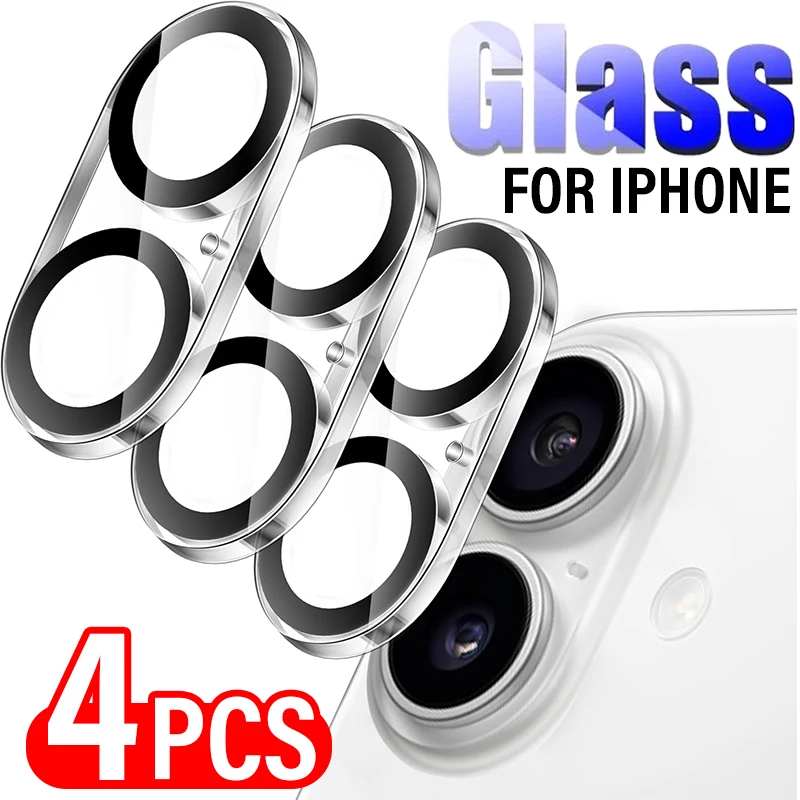 1-4 Uds para IPhone 16 15 14 Pro Max 16 Plus 16Pro vidrio templado Flim HD protección de lente de cámara trasera para IPhone 13 Mini Pro Max