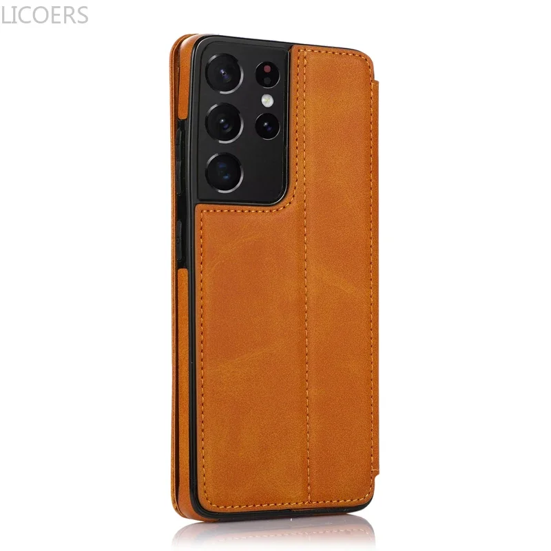 Funda tipo billetera de cuero con tapa para Samsung Galaxy S25 S24 S23 S22 S21 Note 20 Ultra S20 FE Plus 5G, funda con tarjetero, Fundas