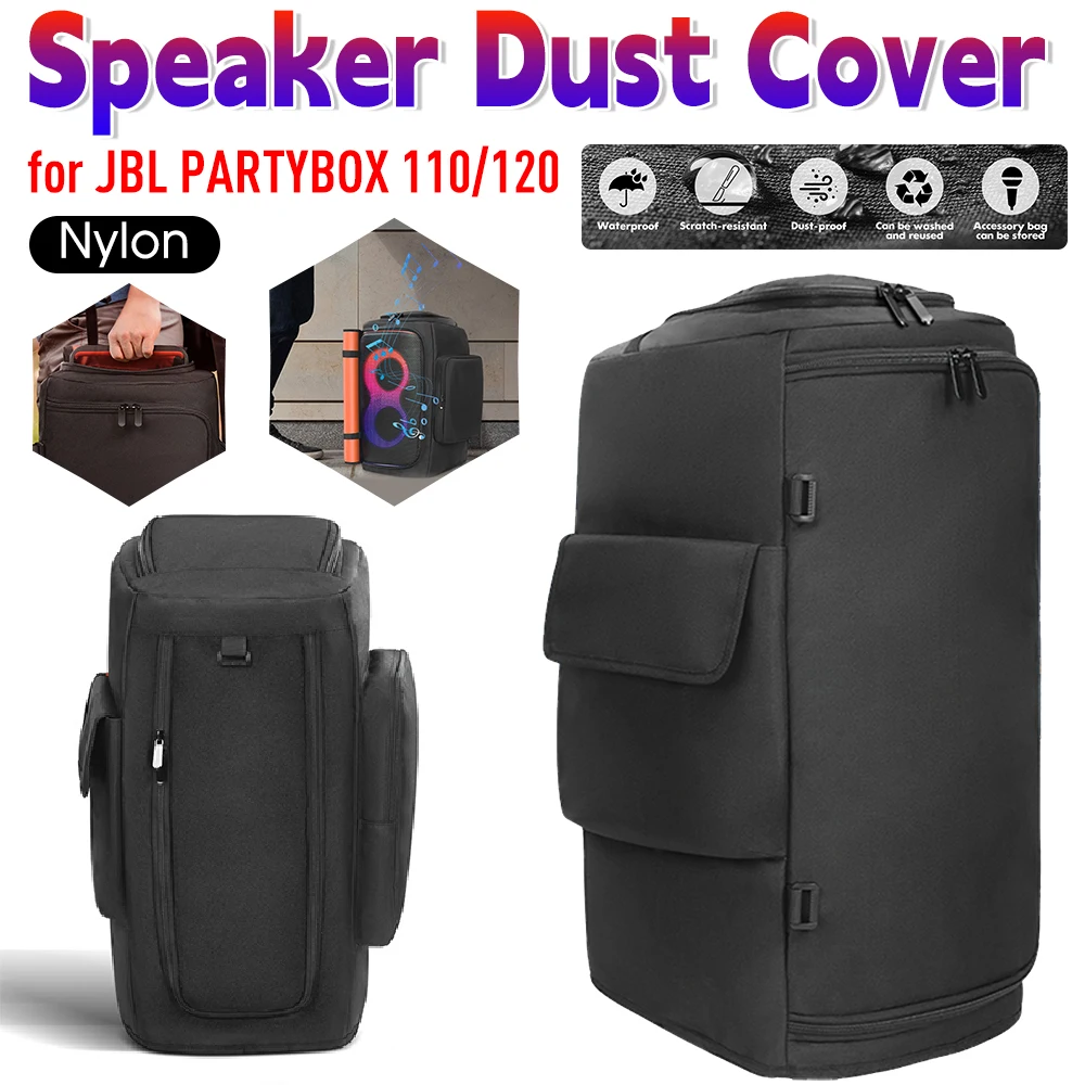 Cubierta antipolvo para altavoz, resistente al agua, portátil, funda antipolvo con cierre de cremallera, funda protectora acolchada para altavoz JBL PARTYBOX 110/12 - imagen 3