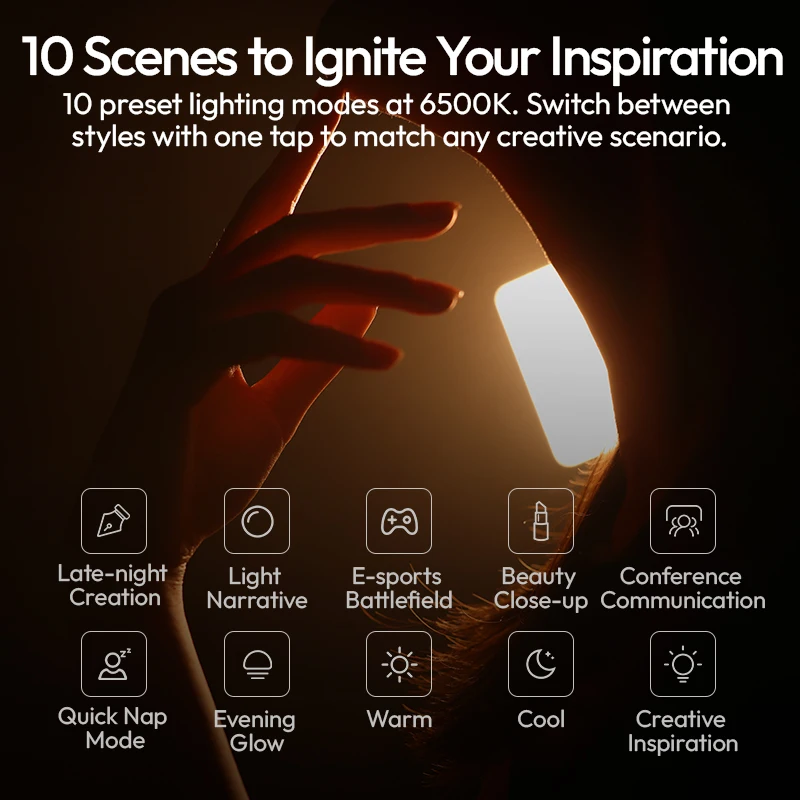 Luz de vídeo Bluetooth magnética de estudio Ulanzi K6500 con carga tipo c luz suave bicolor para transmisión en vivo Vlog Home Studio - imagen 5