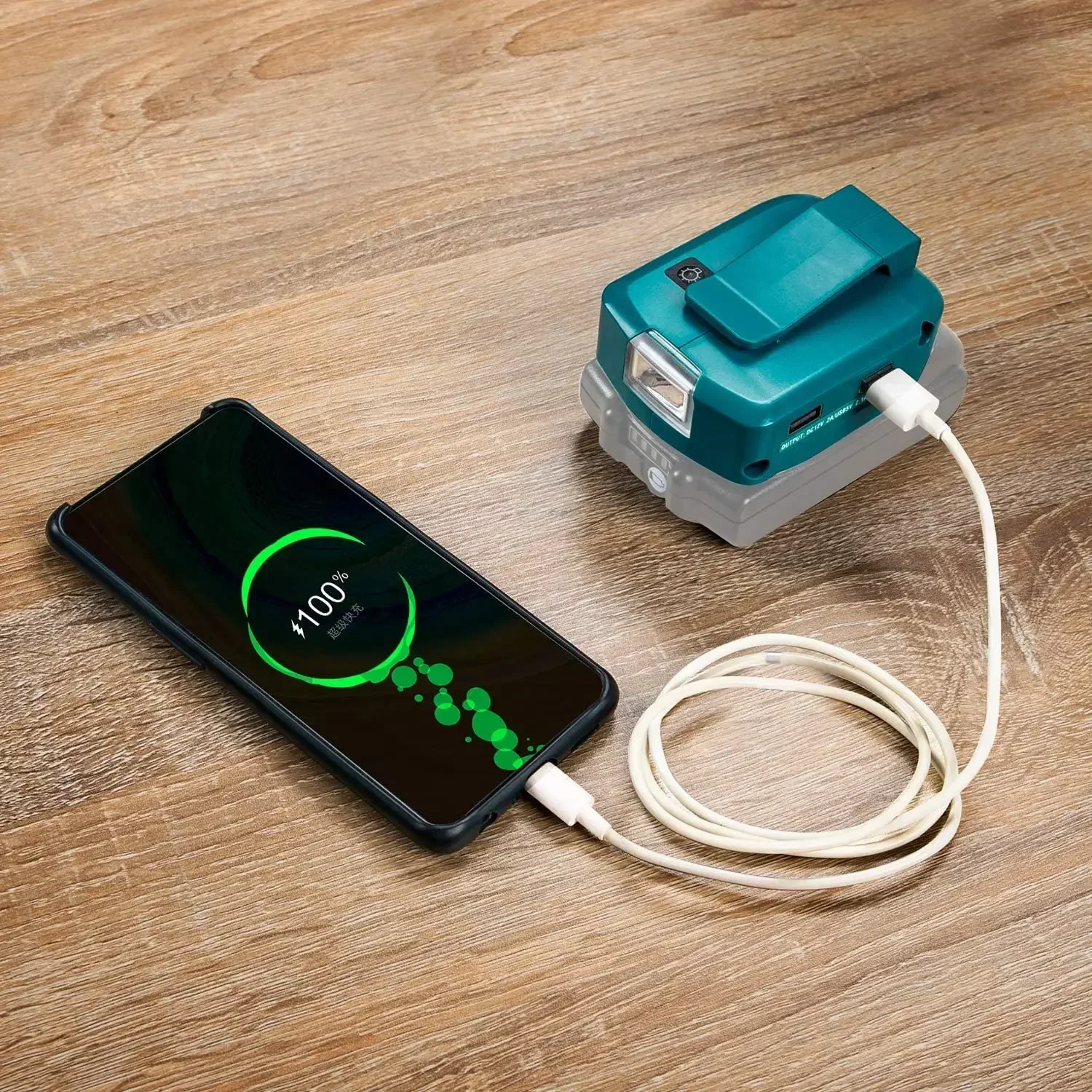 Adaptador de batería con luz LED Batería de 18 voltios Se puede utilizar para iluminar Con puerto de carga USB Para una carga fácil y rápida ADP05 - imagen 5