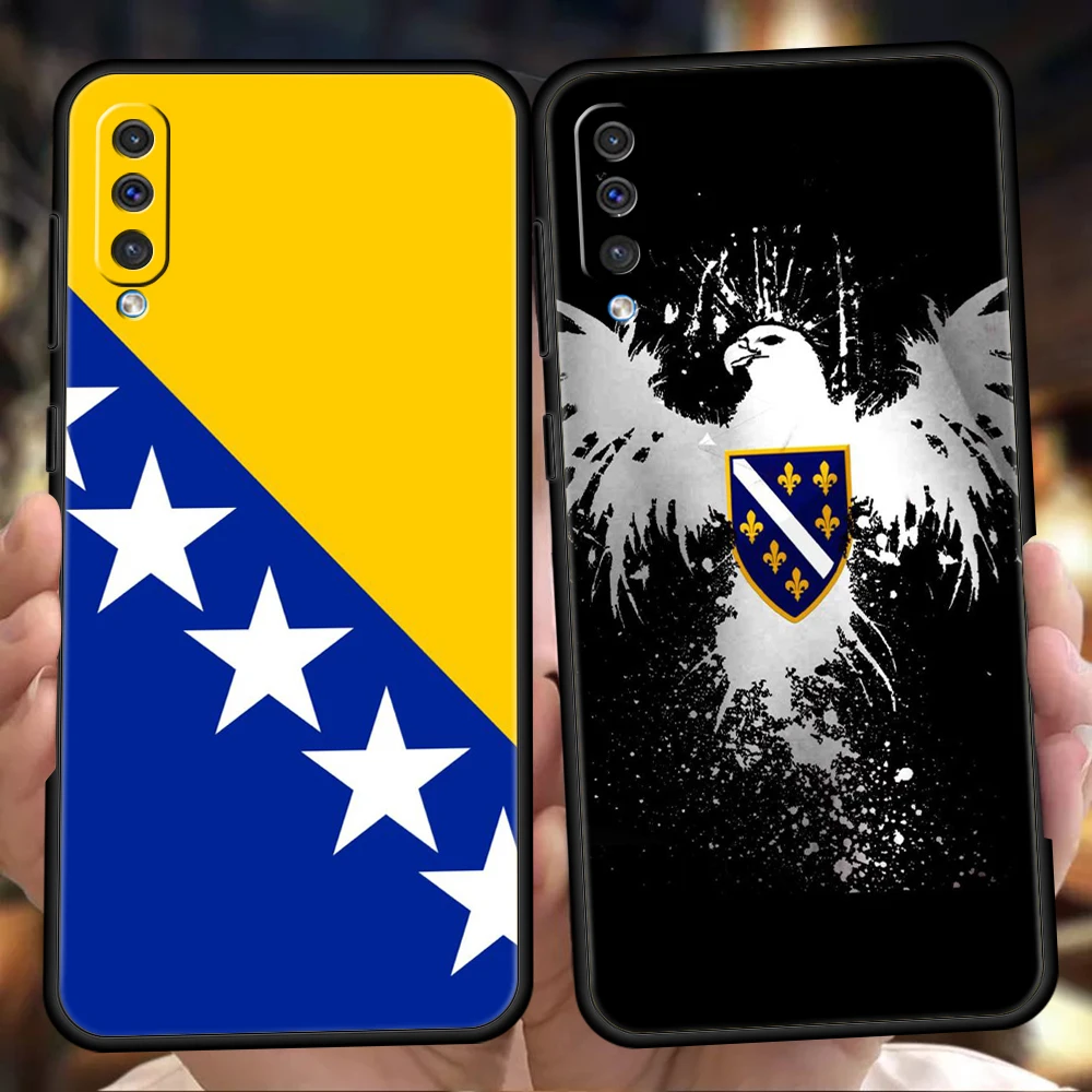Funda con bandera de Bosnia y Herzegovina para Samsung A56 A36 A26 A24 A16 A14 A12 A32 A50 A70 A20E A22 A34 A54 A42 A52 5G A04s A06