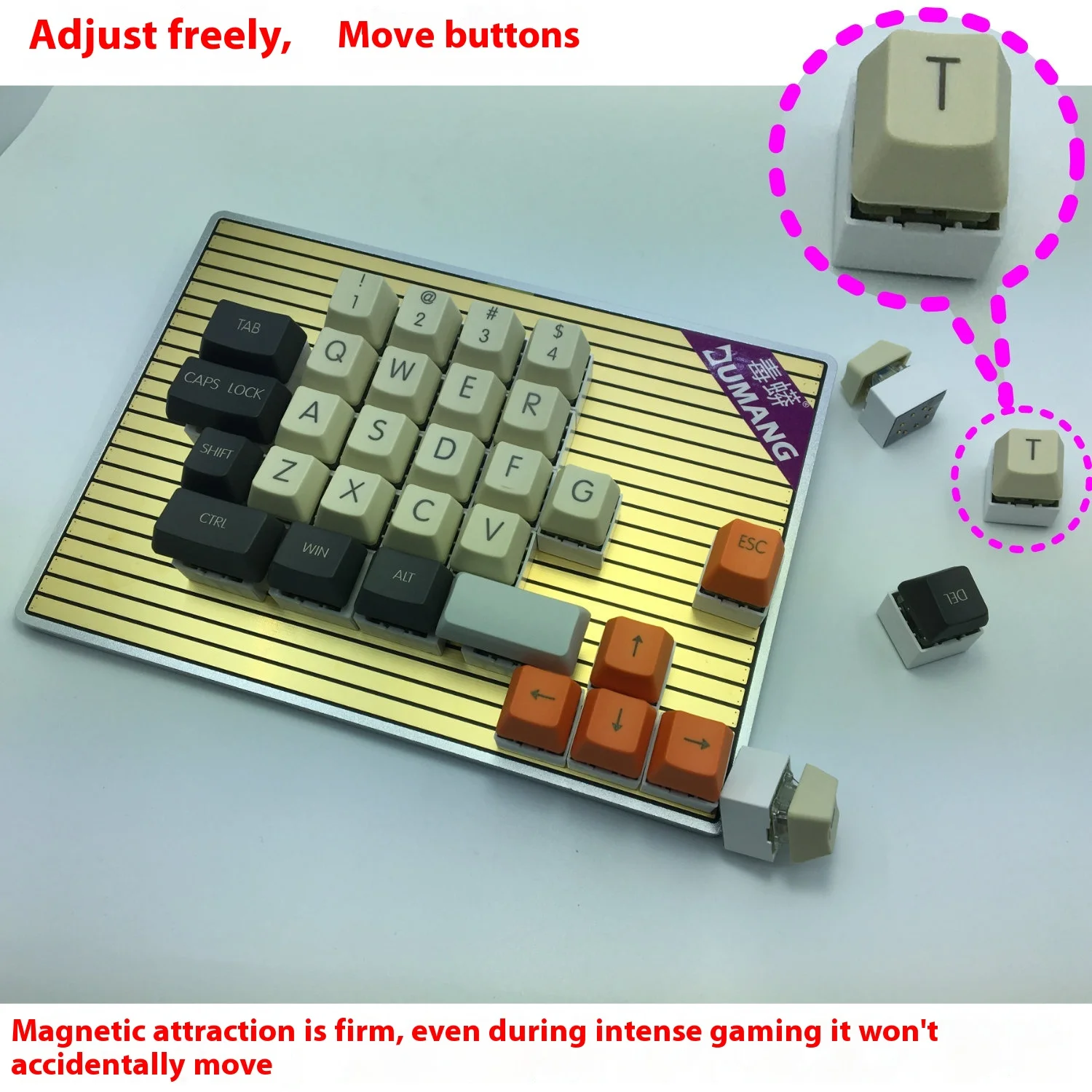 Teclado DIY DK6 Teclado mecánico Botón magnético extraíble Teclados modulares personalizados - imagen 5