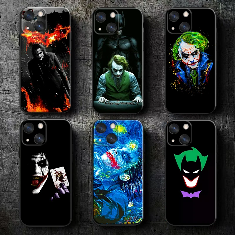 Funda de Apple para iPhone, carcasa suave negra, villana malvada, Joker Art, 15, 14, 13, 12, 11, Mini, XS, XR, X, 6S, 6 Pro, Max Plus