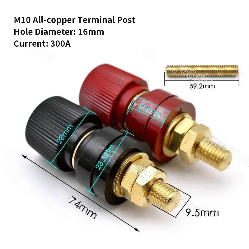 100A-300A M5/M6/M8/M10 conector de Cable de Terminal inversor de alta corriente cobre puro 333/555 bloque de terminales de batería de litio - imagen 5