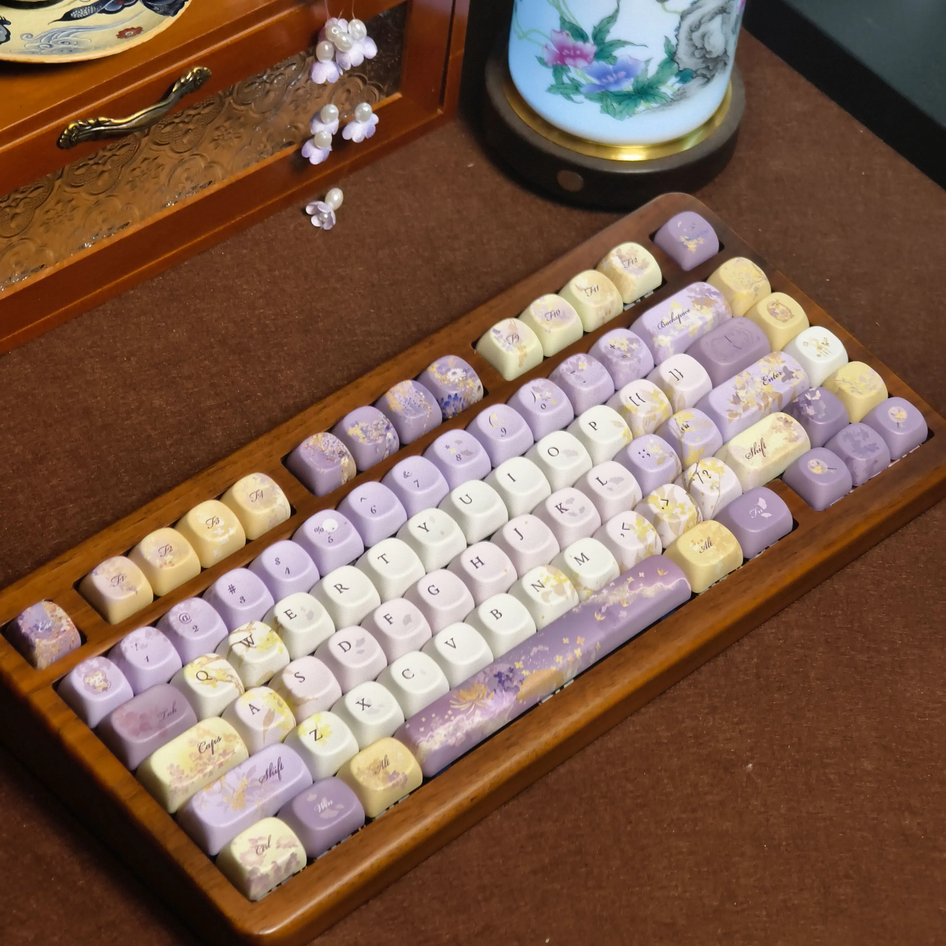 120 teclas Osmanthus Keycaps Cherry Profile lindo Anime retroiluminación Keycap DYE-SUB PBT Keycap para teclado mecánico MX 60/61/68 - imagen 4