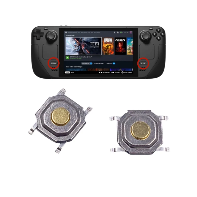 Botón Microinterruptor de repuesto para Steam Deck, botón de interruptor de encendido para consola Steam Deck, pieza de reparación de llave de encendido/apagado