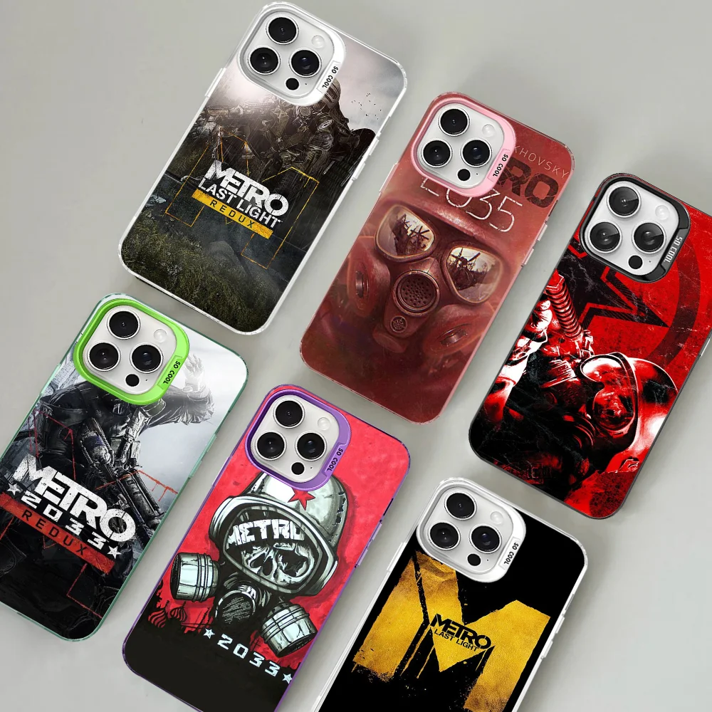 Funda de teléfono Metro para iPhone 16 15 14 13 12 11 Pro Max X XR XSMAX 8 7 Plus, funda trasera mate a prueba de golpes