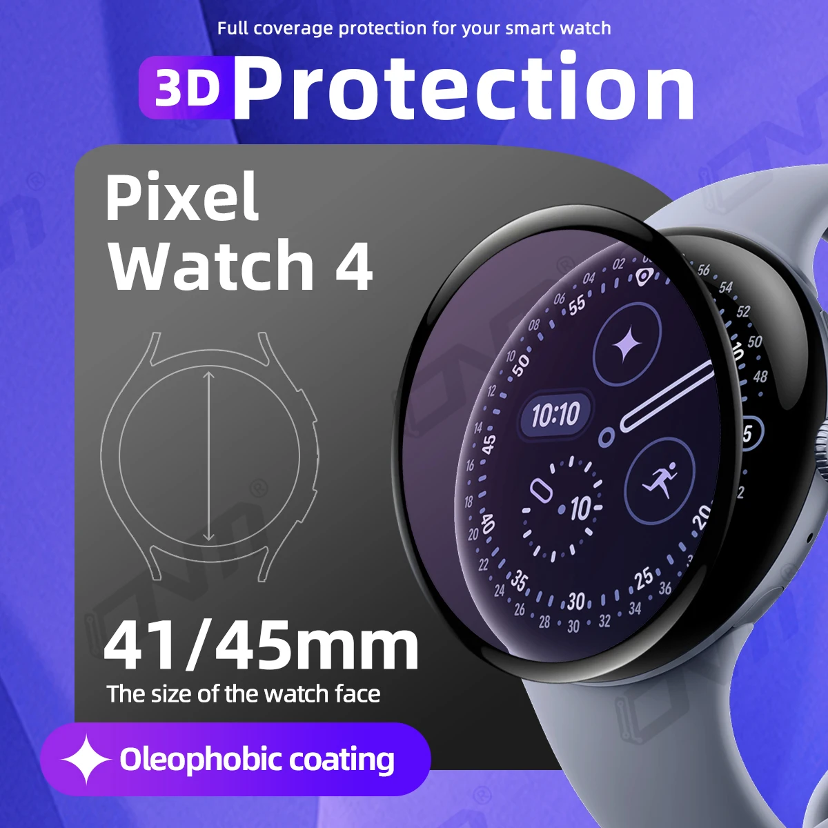 Película protectora 3D para Google Pixel 4, protector de pantalla de 45 mm y 41 mm, cobertura total antiarañazos para accesorios Pixe4 (no vidrio) - imagen 2