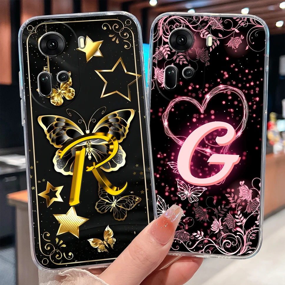 Para Oppo Reno11 Pro 11F 5G pareja Funda de teléfono letras de moda suave TPU Funda de silicona transparente para Oppo Reno 11 F parachoques ligero - imagen 2