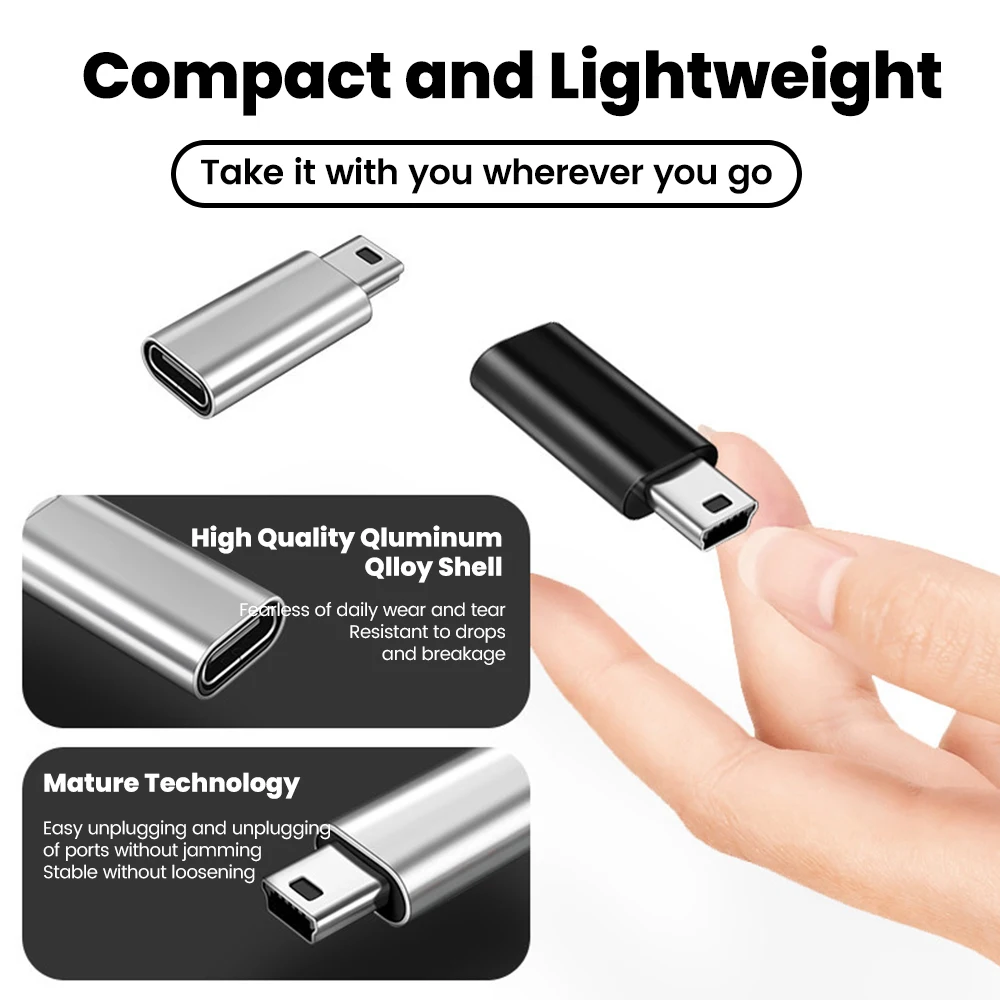 Adaptador Olaf tipo C hembra a Mini USB conector macho para teléfono PSP cámara MP3 transferencia de datos carga Mini usb a tipo c adaptador - imagen 5