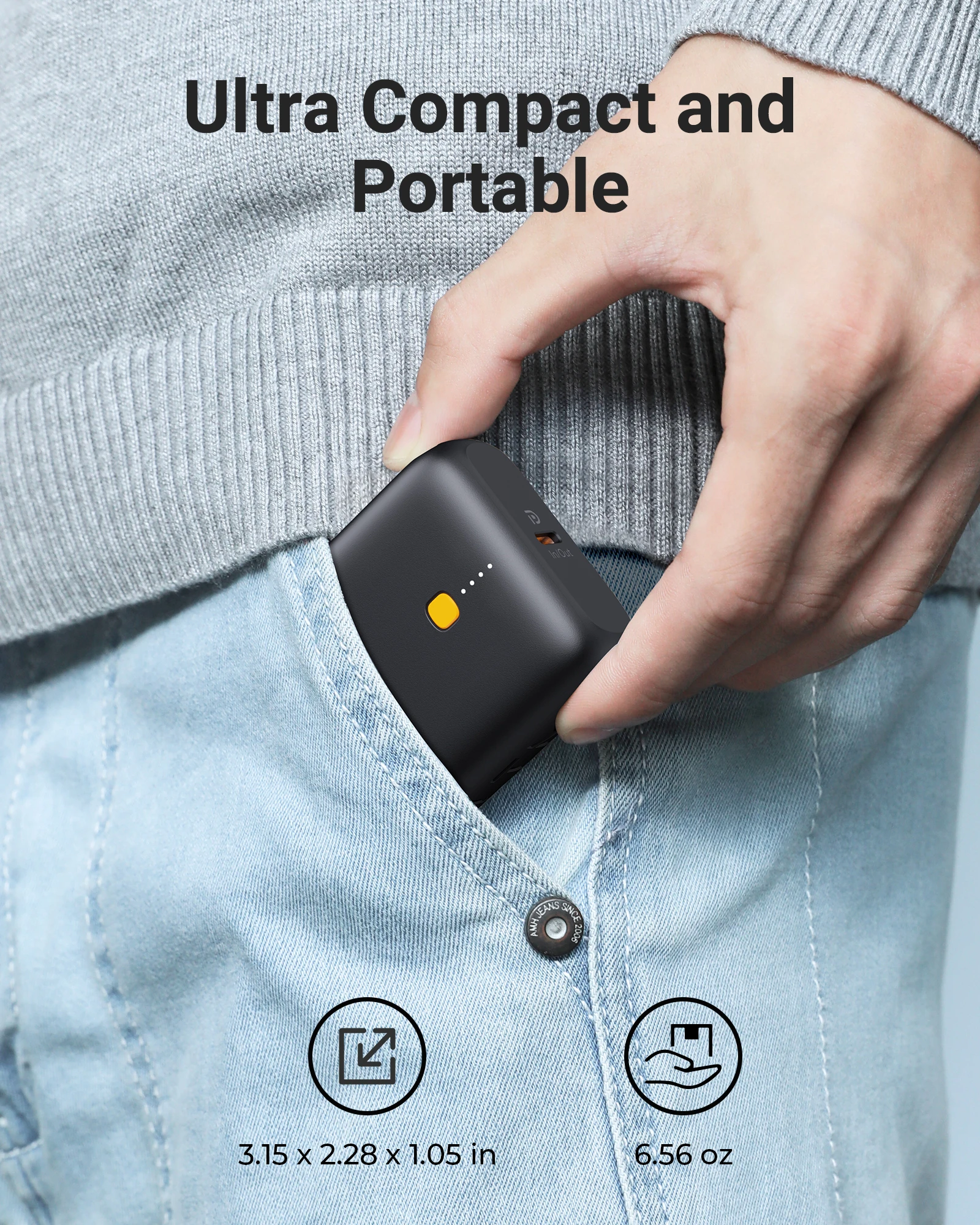 Voltme-Hypercore 10K Lite power bank cargador de batería externo portátil de carga rápida, 22,5 W, 10000 mAh, tipo C, PD, para iPhone 16 - imagen 3