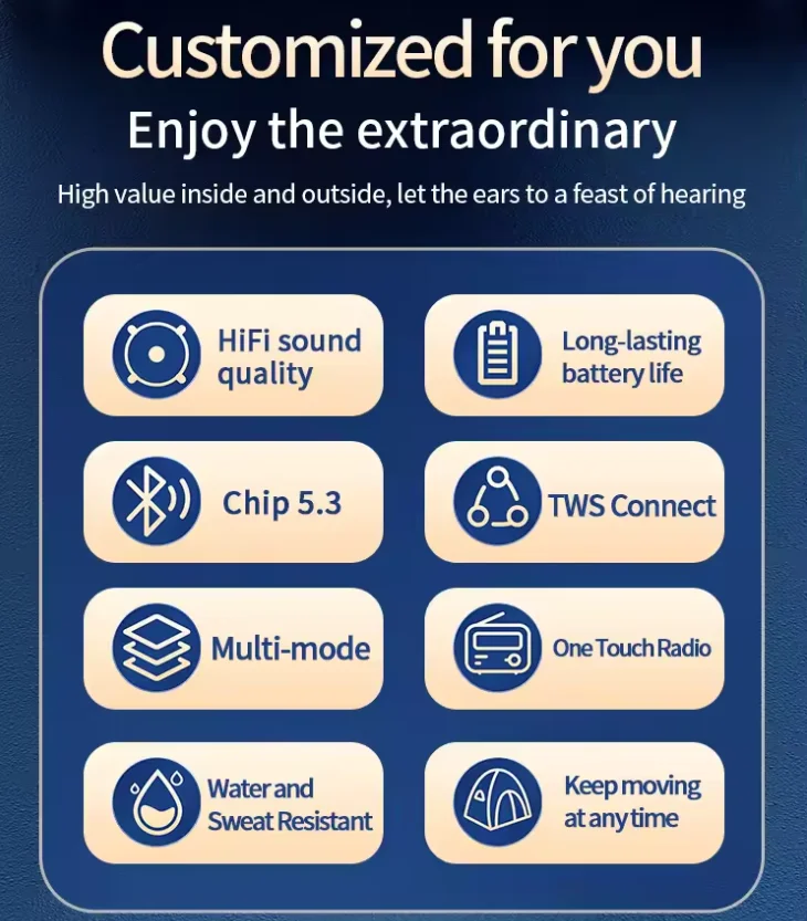 Altavoz Bluetooth portátil para exteriores, resistente al agua, inalámbrico, TWS, caja de columna de Radio, soporte para tarjeta TF, reproductor de música estéreo 3D Hi-Fi