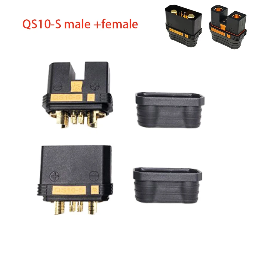 Enchufe de entrada de alimentación de QS10-S, Conector de carcasa de PA, 100A-240A, 750W, 4AWG, para modelo RC, accesorios de fuente de alimentación de coche, enchufe macho y hembra - imagen 4
