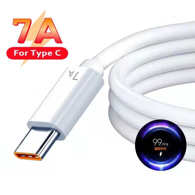 Cable USB tipo C de carga rápida, 100W, 7A, para Huawei, Samsung S23, S22, Xiaomi