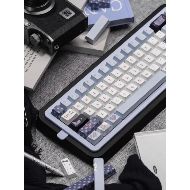Juego de teclas con tema negro Blud, perfil de cereza, sublimación PBT, teclas originales personalizadas hechas a mano para accesorios de teclado mecánico - imagen 3