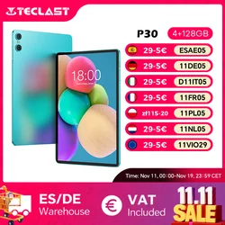 Teclast P30 Android 14 Tablet with 10.1" IPS Display, Max 12GB RAM, 128GB ROM, UNISOC T606 Octa-Core, Type-C, 3.5mm Jack, Widevine L1