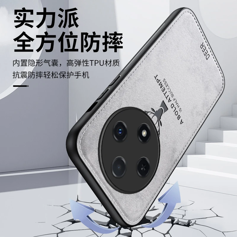 Funda para OPPO Reno 12F, Funda de tela tejida de lujo para OPPO Reno12F, carcasa protectora de silicona para cámara, Funda de parachoques a prueba de golpes - imagen 4