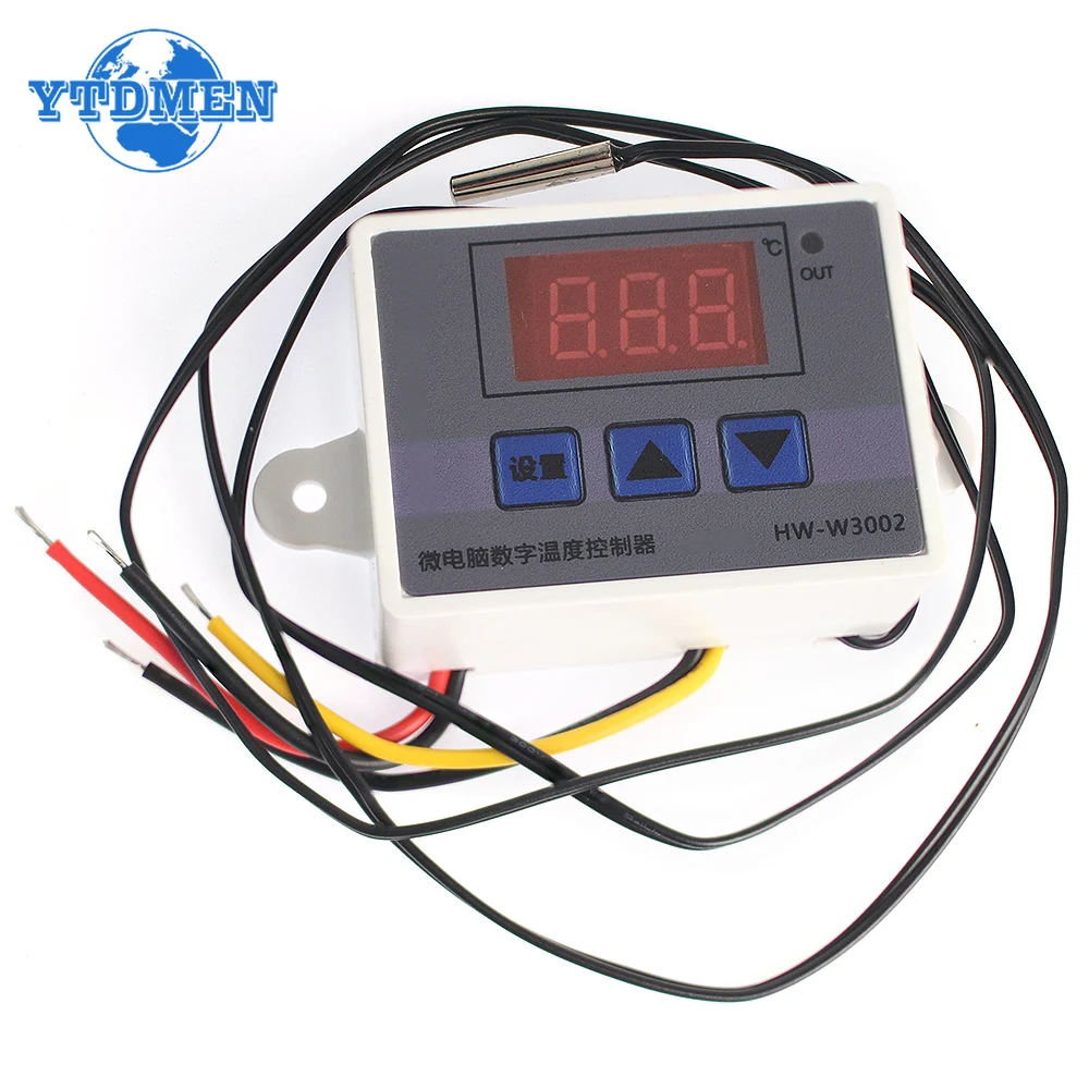 1 Uds XH-W3002 Control LED Digital temperatura microordenador termostato interruptor termómetro nuevo termorregulador W3002 12V 24V 220V - imagen 4