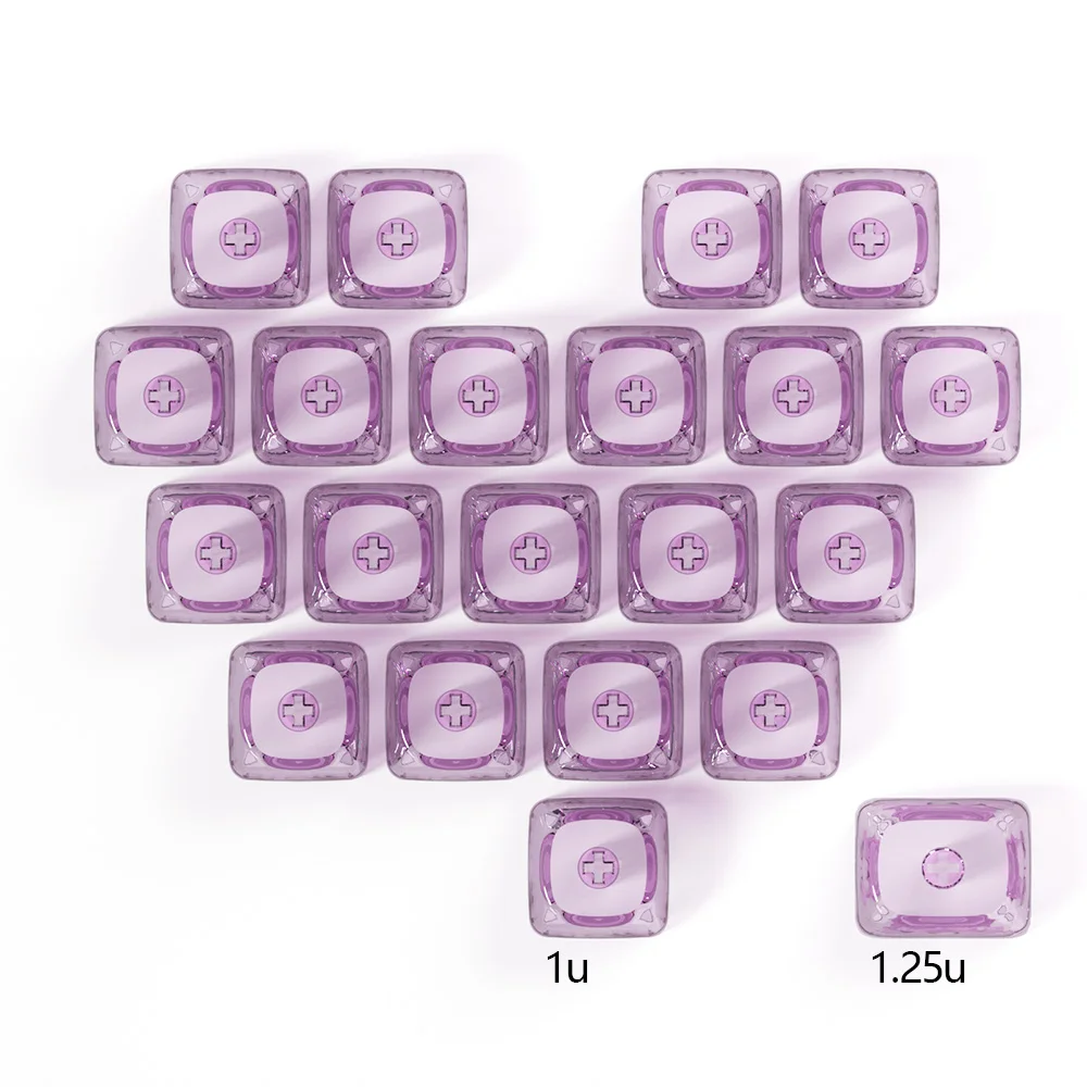 Pc Love Keycap Moa altura redondeada sin grabado personalizado Diy 21 teclas blanco rosa azul verde transparente Keycap - imagen 3