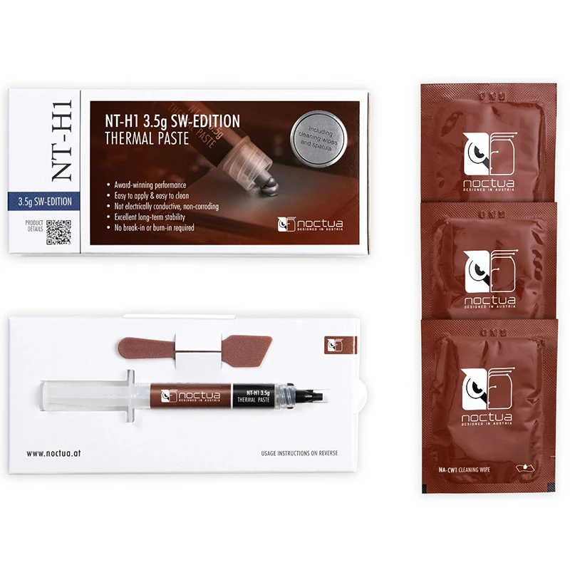 Noctua-pasta de grasa térmica NT-H1/NT-H2, 3,5g, SW-EDITION, AM5, para GPU, tarjeta IC, CPU, enfriador, compuesto de refrigeración, Grasa de silicona - imagen 3