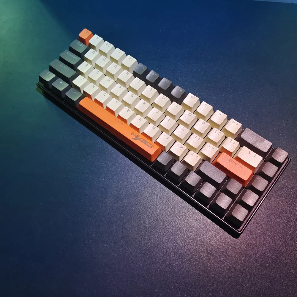 HXSJ-mini teclado mecánico portátil compacto K88, teclado con cable para juegos, interruptor azul, colorido, 68 teclas, nuevo diseño - imagen 4