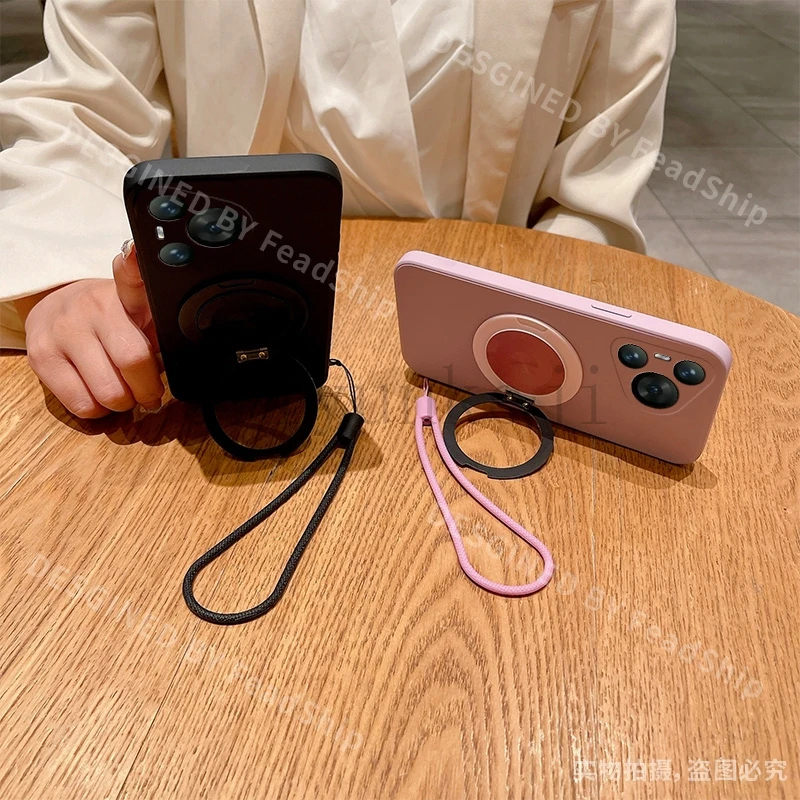 Funda de teléfono magnética para Huawei Pura 70 PRO Ultra Funda de silicona Pura70 Funda suave imán con soporte Funda - imagen 2