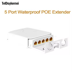 Extensor POE Gigabit 5 Puertos Exterior IP55 para Cámaras Vigilancia