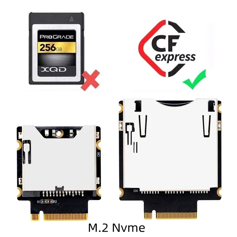 Lector de tarjetas M Key NVME M.2 PCIE 4,0 3,0 A CF Express tipo A/tipo B, adaptador de placa de expansión SSD de alta velocidad para PC Ultrabook - imagen 3