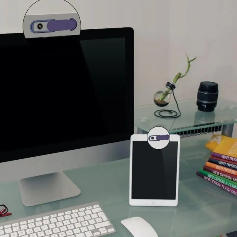 Cubierta privacidad Universal para cámara web, tapa lente cámara, transmisión luz 93% resistente a los arañazos para tabletas y teléfonos, 1 ud. - imagen 2