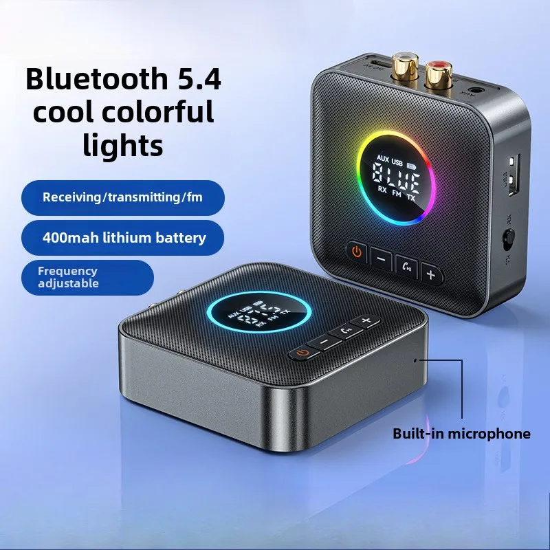 Receptor de Audio NFC Bluetooth 5,4, adaptador inalámbrico de música estéreo AUX RCA de 3,5mm sin pérdidas, Control remoto tipo C con reproducción de disco en U