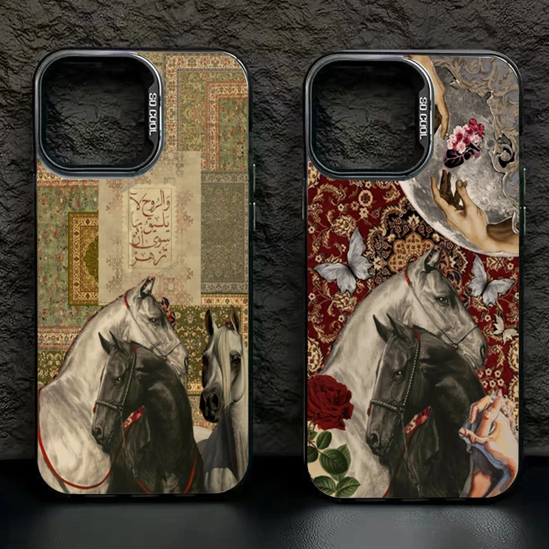 Funda de teléfono con diseño de rosa Vintage de caballos blancos y negros para Xiaomi Redmi 15C 12C 13C 14C Redmi Note 14 13 12 Pro Plus 5G 11 10 - imagen 5