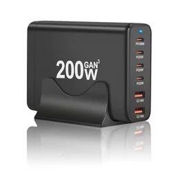 Cargador GaN USB-C PD multipuerto con carga rápida para móviles