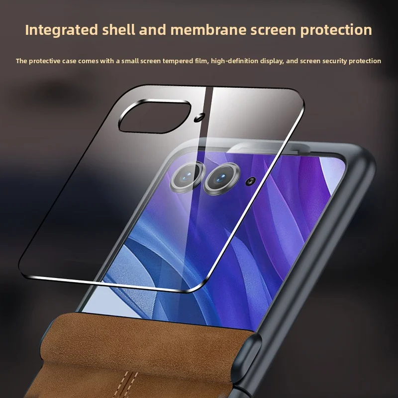 Para Motorola Razr 60 Ultra funda de lujo de cuero PU película protectora trasera funda para Moto Razr 60 50 Ultra carcasa de teléfono - imagen 3