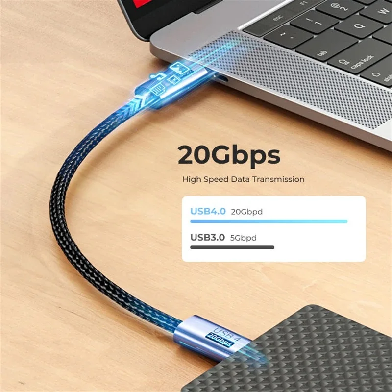 Cable USB4 USB-C Thunderbolt 4 3 con vídeo TB 8K 60Hz 20bps 20V 5A PD 100W carga rápida para PS5 Nintendo Switch MacBook Pro - imagen 4