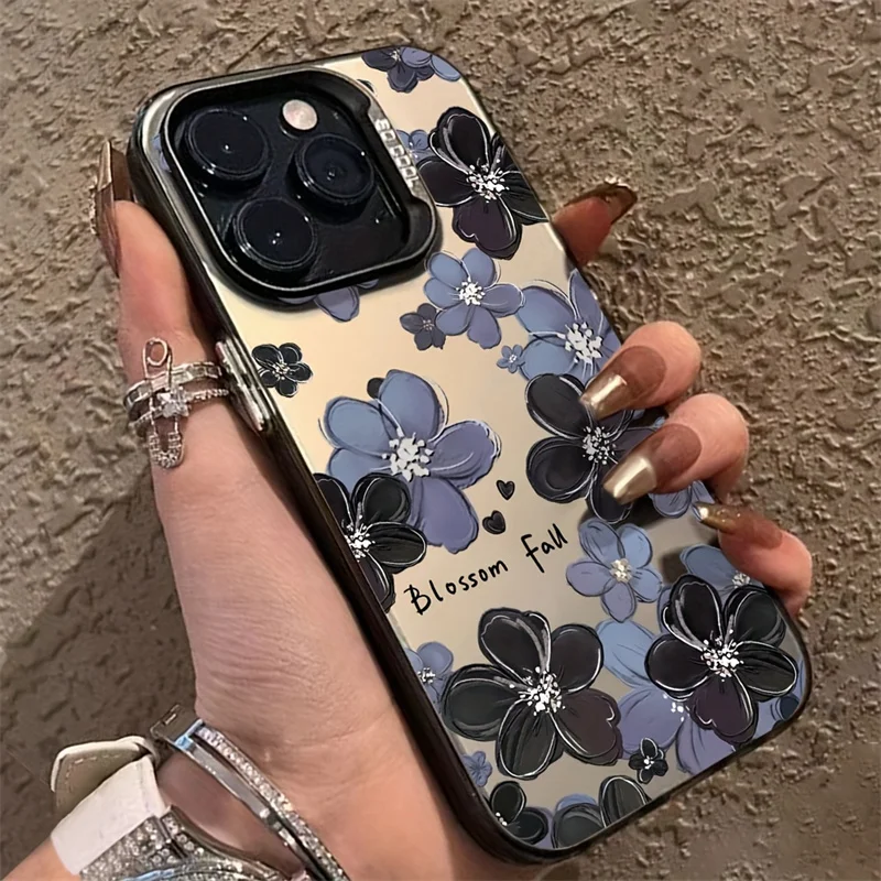 Funda de teléfono con estampado de flores moradas florecientes con láser para Xiaomi 15 fundas Xiaomi 14T Pro 13 12 11 Lite 5G 14 13T 12T cubierta a prueba de golpes - imagen 5