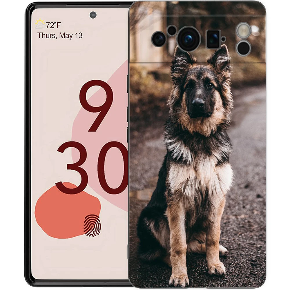 Funda de teléfono Beauty German Shepherd Dog para Google Pixel 10 9 8 7 6 Pro XL 9A 8A 6A 7A 5G, funda negra de TPU suave a prueba de golpes - imagen 4