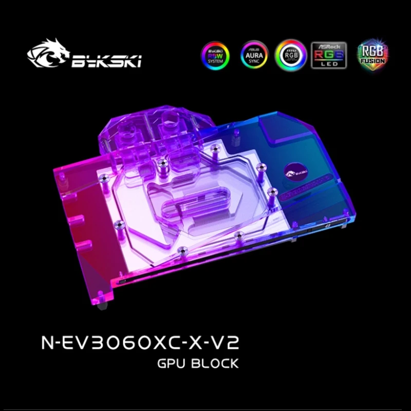 Bykski bloque de agua para EVGA RTX 3060 Ti XC GPU/tarjeta de vídeo/radiador de refrigeración de cobre sincronización RGB/prevenir la corrosión N-EV3060XC-X-V2
