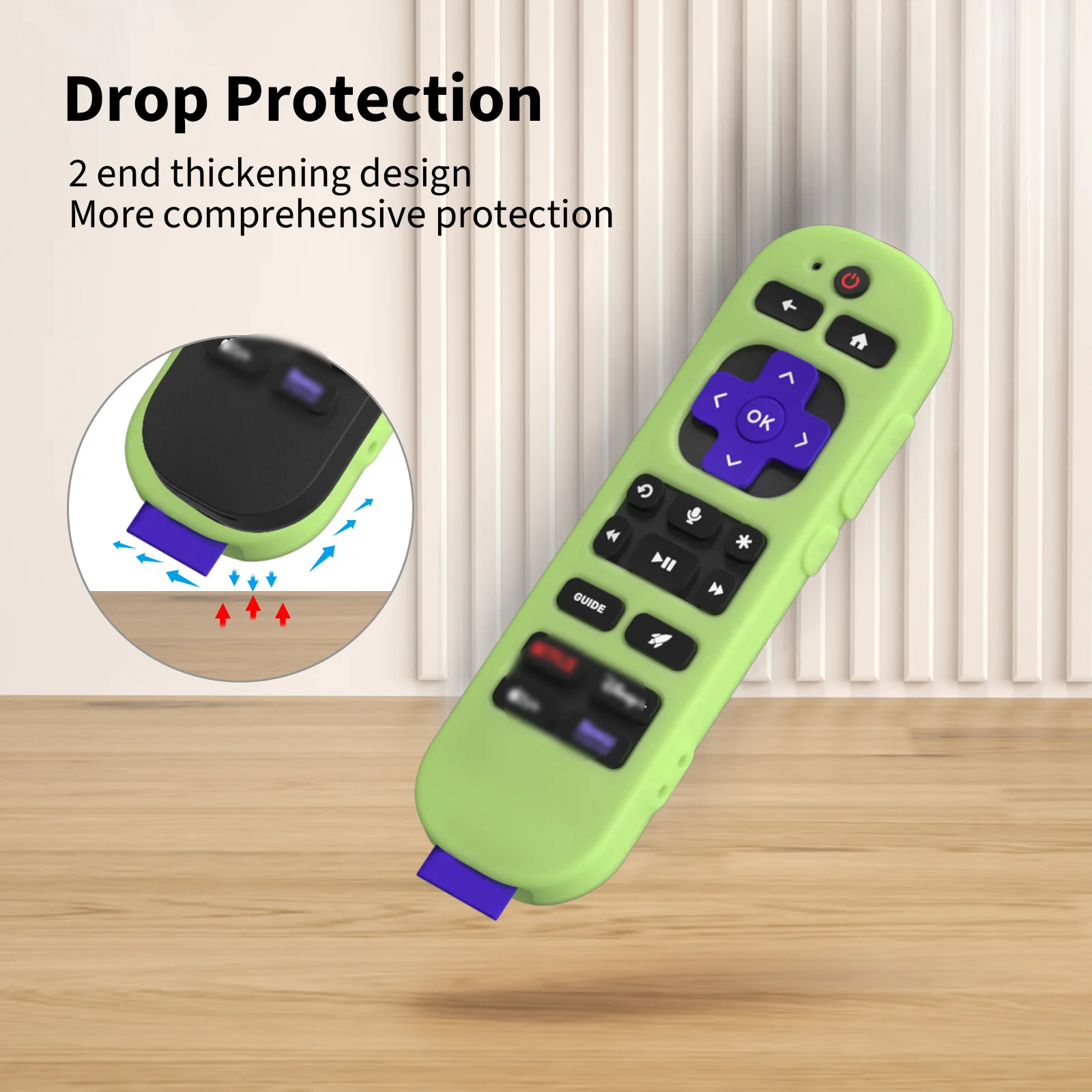 Funda protectora de silicona para Roku Voice Remote Pro 2a edición cubierta protectora a prueba de golpes para Control remoto en Streaming Roku - imagen 5